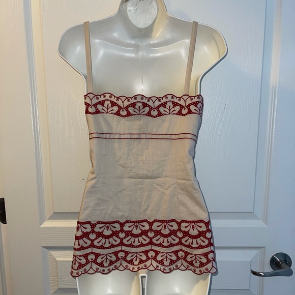 Ann Taylor Embroidered Tank Top Size 8 - Picture 4 of 6